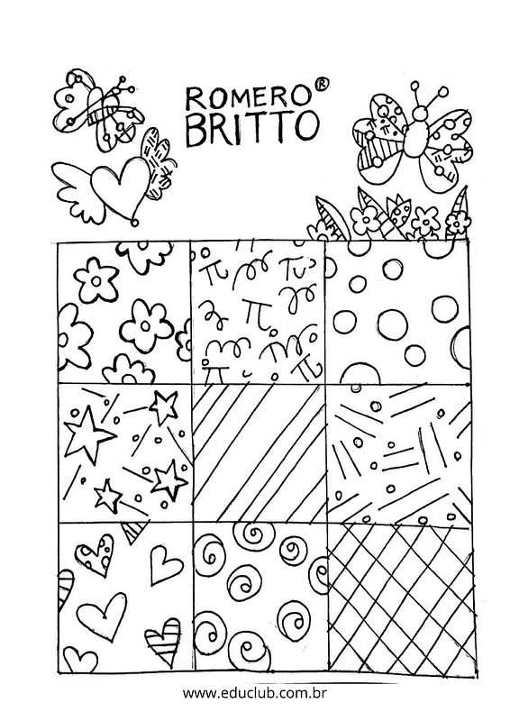 Atividade Romero Britto para imprimir | Educlub